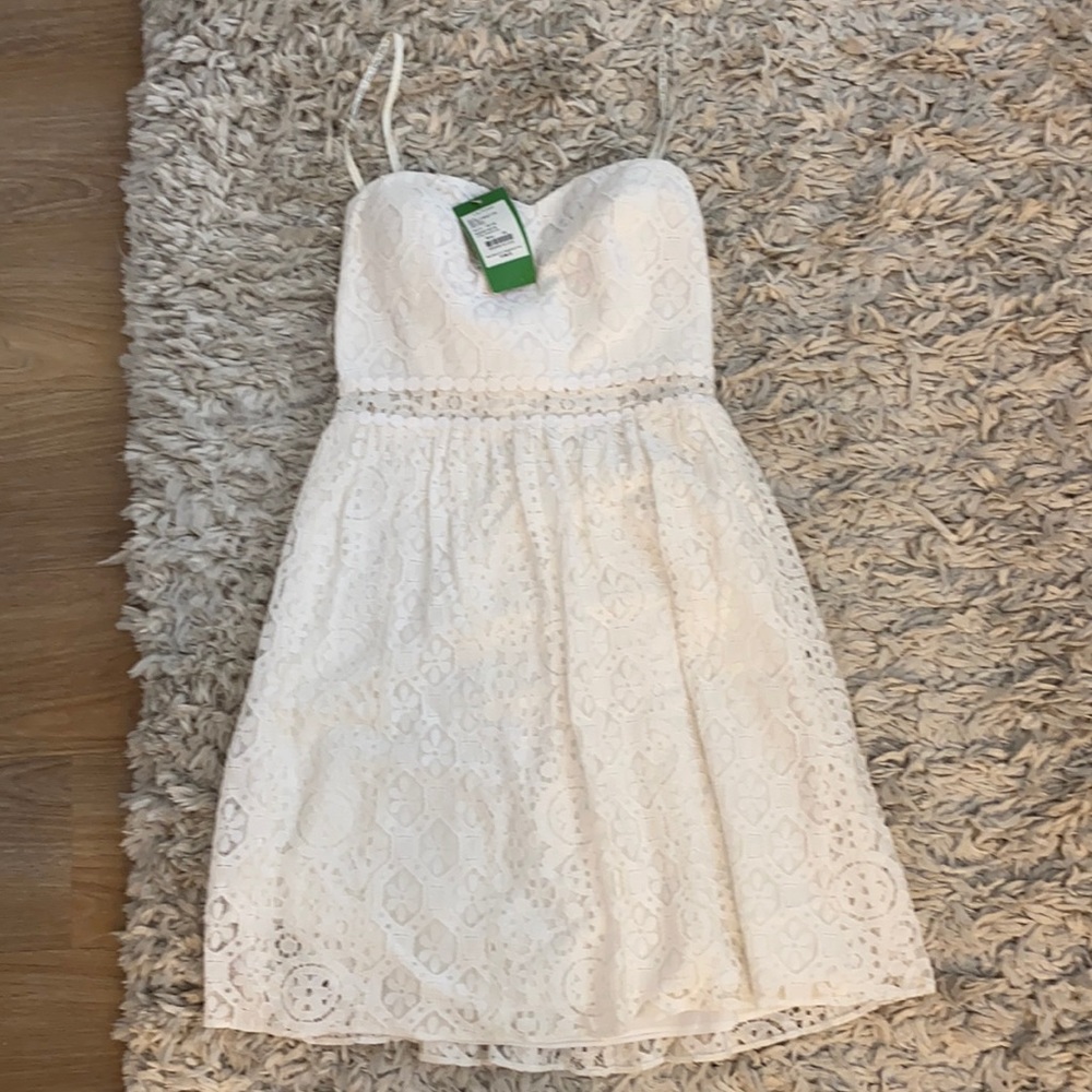 NWT - Lilly Pulitzer strapless white dress in XS